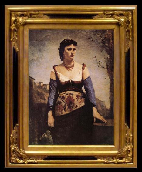 framed  Jean Baptiste Camille  Corot Agostina, Ta010